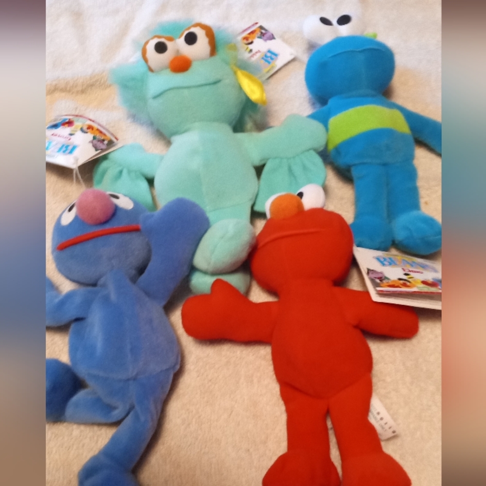 Red and Blue Plush Stuffed Animal Set